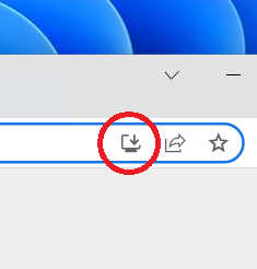 Install button located in the right side of the address bar